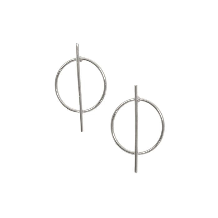 CIRCLE+BAR STUD EARRINGS