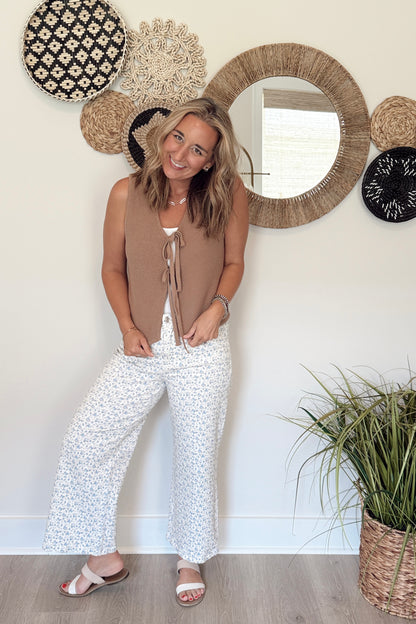 The B Knit Tie Front Vest