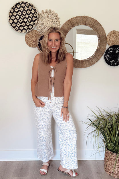 The B Knit Tie Front Vest