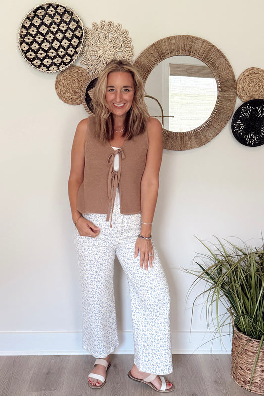 The B Knit Tie Front Vest