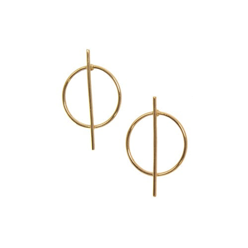 CIRCLE+BAR STUD EARRINGS