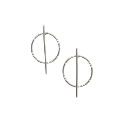 CIRCLE+BAR STUD EARRINGS