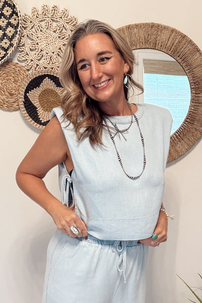 The Bonnie Sleeveless Side Tie Top