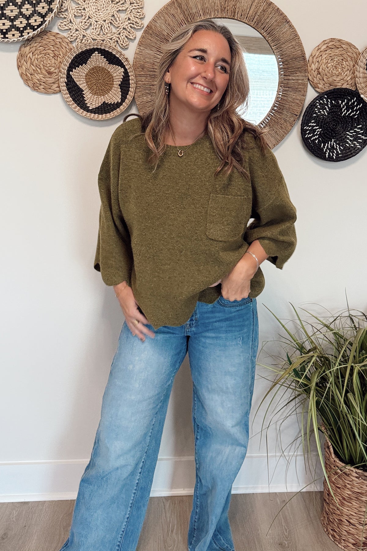 The Randi Scalloped Edge Knit Sweater
