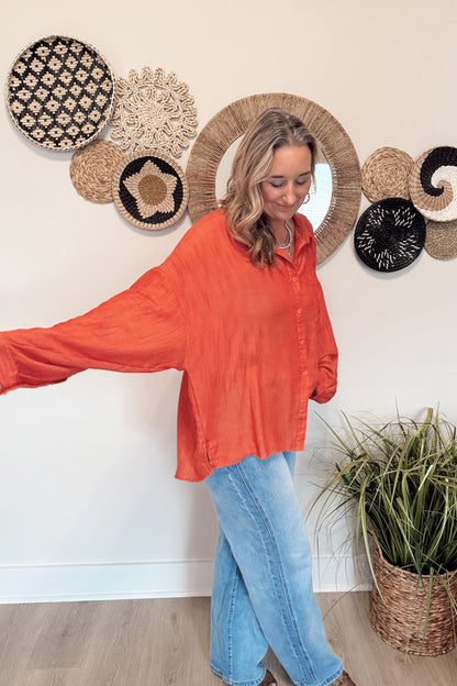 The Scarlet Button Down