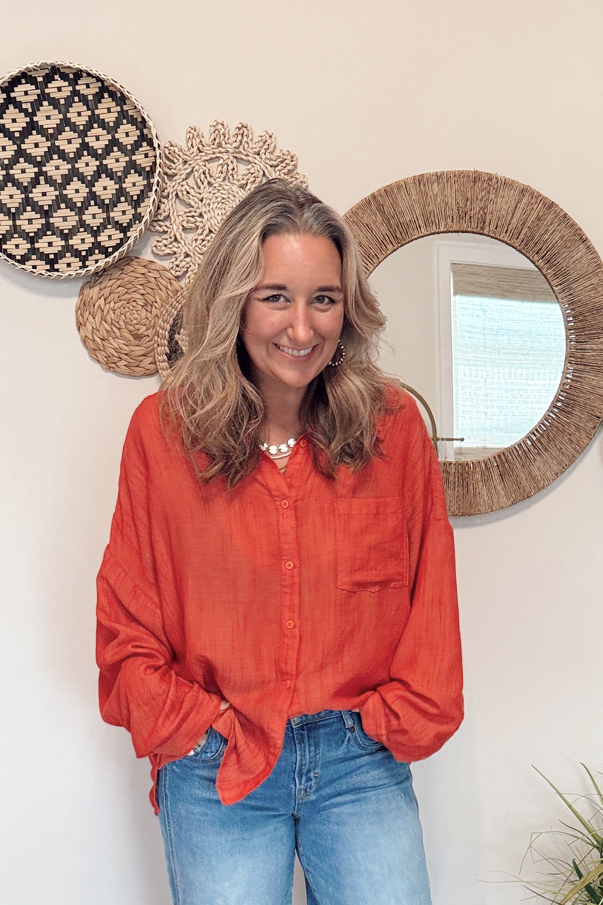 The Scarlet Button Down