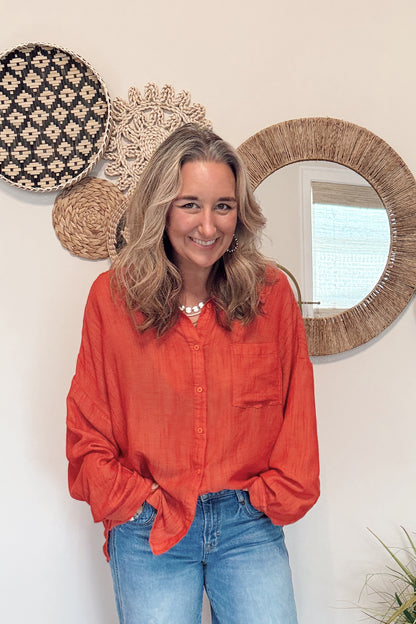 The Scarlet Button Down