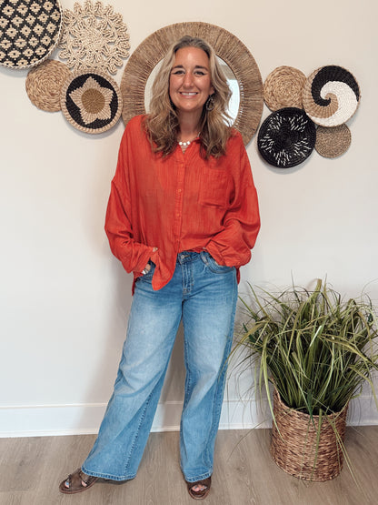 The Scarlet Button Down