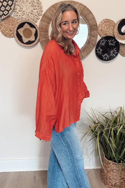 The Scarlet Button Down