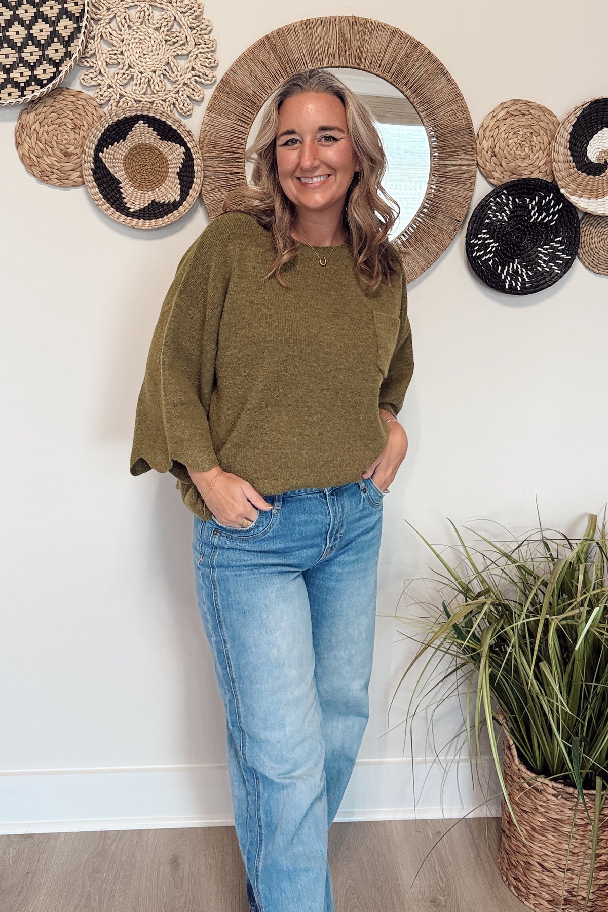 The Randi Scalloped Edge Knit Sweater