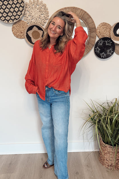 The Scarlet Button Down