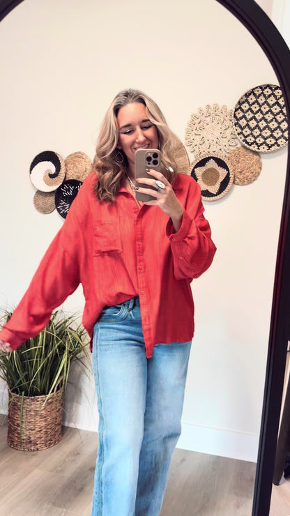 The Scarlet Button Down